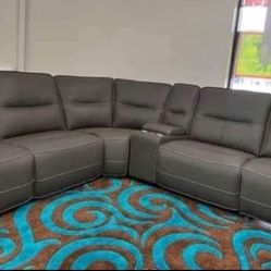 New Leather Living Room Sofa Double Electric Recliner Sectional $10 DOWN