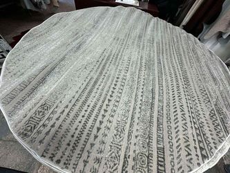 Round Gray Tribal Pattern Area Rug