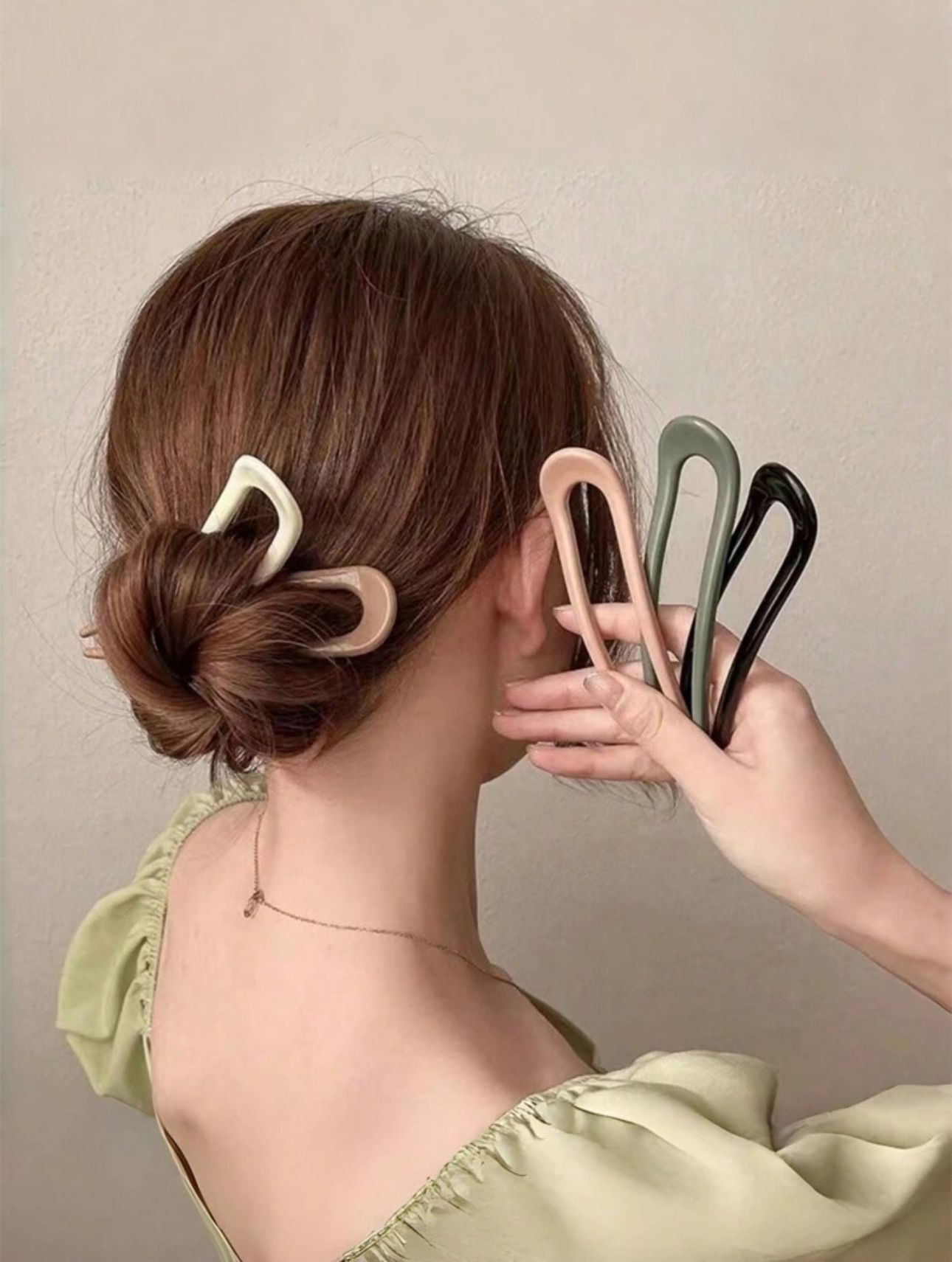 3pcs French Hair Pins for Women, Metal U Shaped Hair Pins Acetate Hair Forks French Can Choose Color