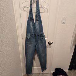 Light Wash Denim Overalls-halter
