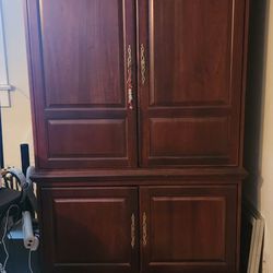 Wooden Armoir With Pocket Sliding Doors
