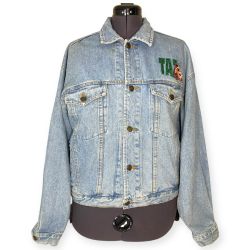 Vintage 90’s Looney Toons Taz Denim Blue Jacket Size Medium