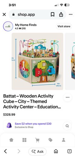 Kids wooden activity cube