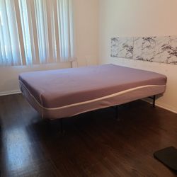 Purple Mattres And Metal Bedframe