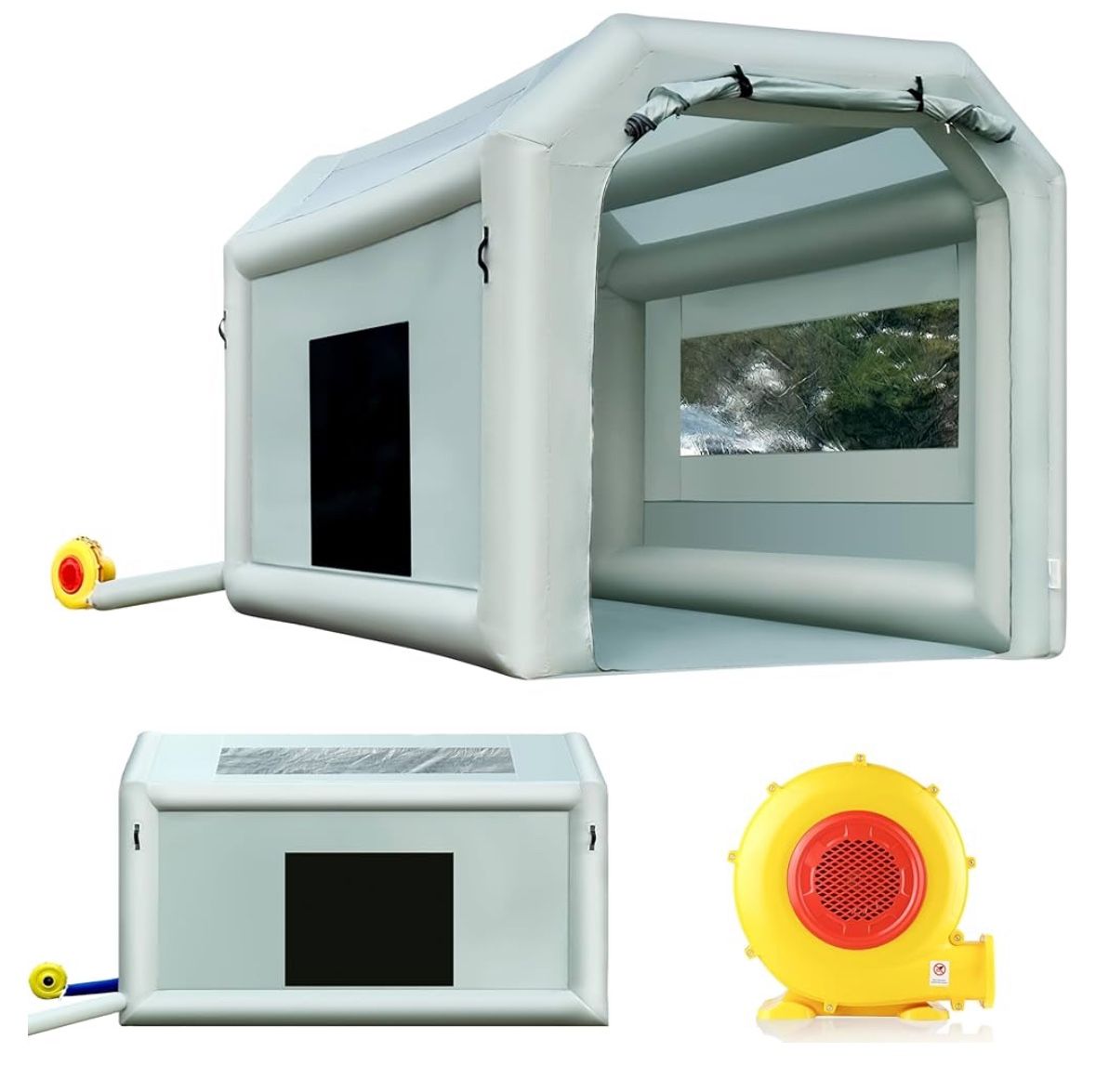 Portable Inflatable Paint Booth Tent 13X8.2x8.2Ft with 550W Blower Inflatable Spray Paint Booth with Air Filter System, Blow Up Paint Booth