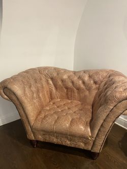 Leather Tufted Armchair Chaise Sofa