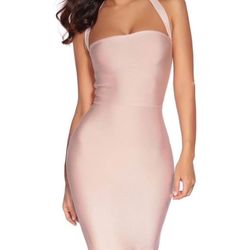 Light Pink Bandage Party Dress Elegant Wedding Guest Dress