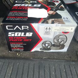 CAP Curl Bar And 50lbs Weights (Pick Up Only)