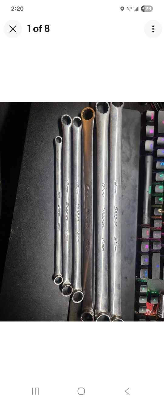 Snap On 6pc Double Box 0 Offset High Performance Wrench Set