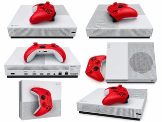 Xbox One S Console with Red Wireless Controller
