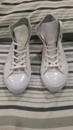Hi-top white converse 9.5 women.