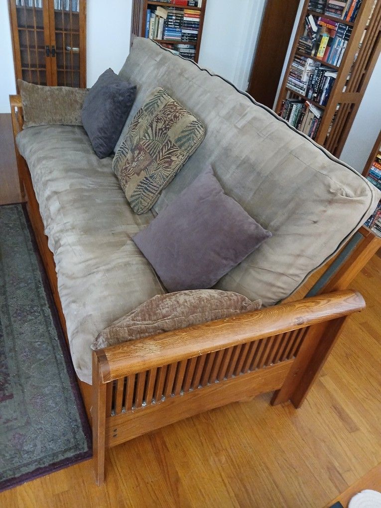 Queen Solid Oak Futon