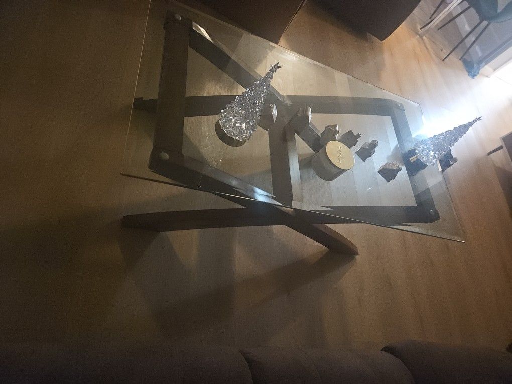 Glass Coffee Table And Small Table