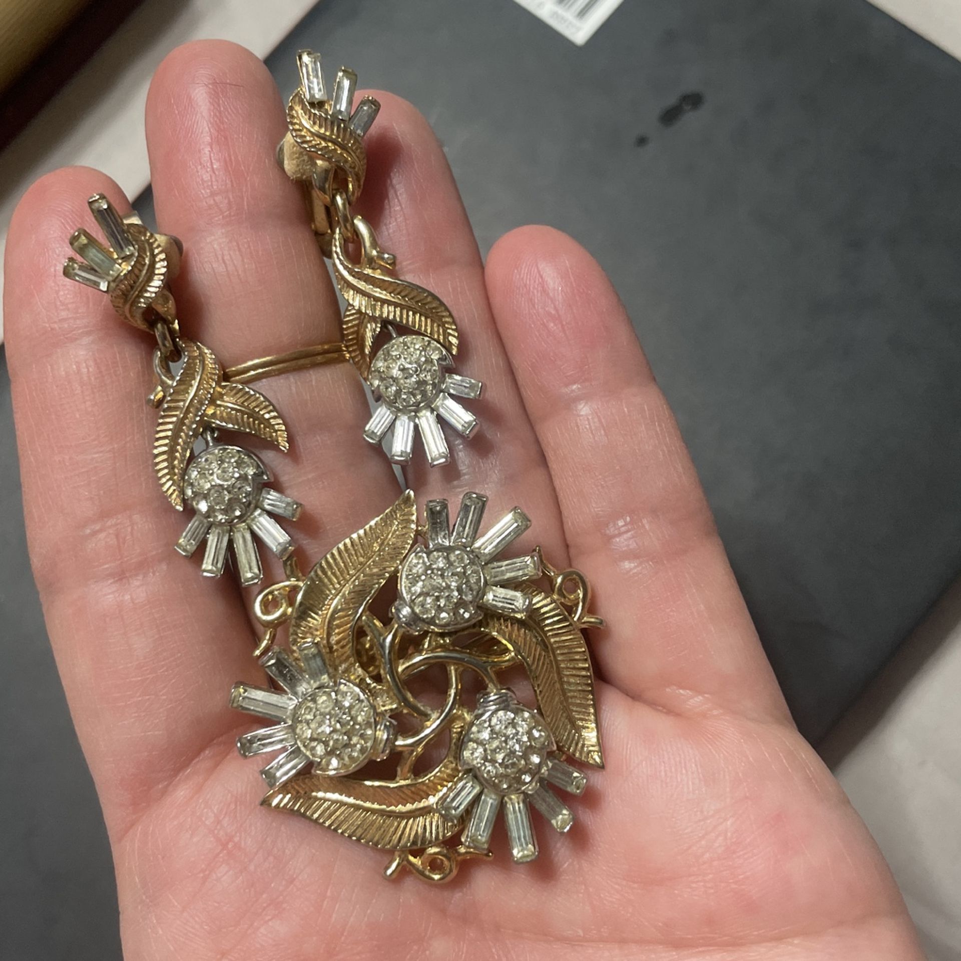 Vintage Trifari Earrings And Brooch