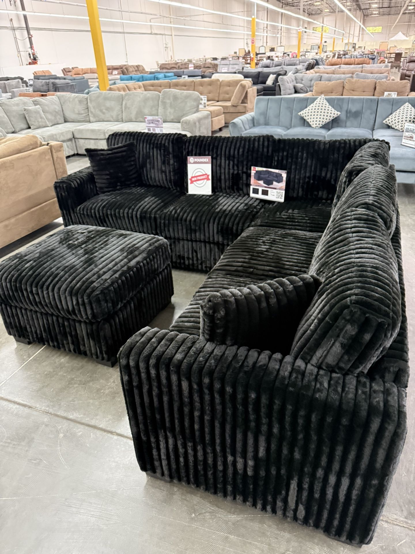 New Black Sectional