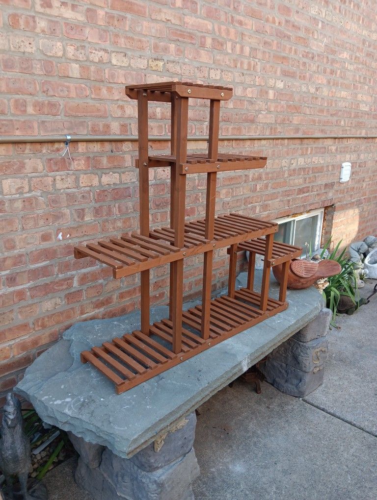 5 Tier Wooden Plant Stand 