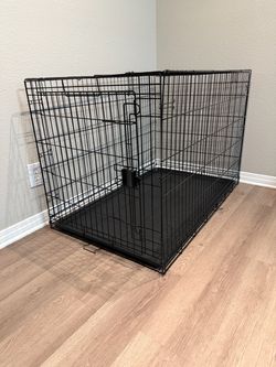 Large Black Wire Dog Crate with Tray