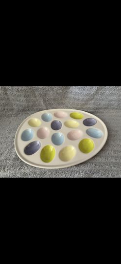 Easter Colorful Deviled Egg Platter