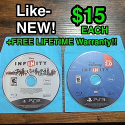 🎮 Like-NEW PS3 Disney Infinity 1.0 & 2.0 – $15 Each (Like New)