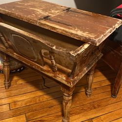 Antique Magazine Rack End Table