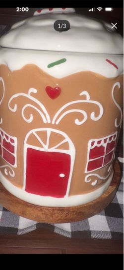 Gingerbread House Ceramic Cookie Jar