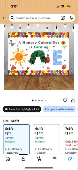 Hungry Caterpillar birthday banner one