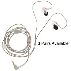 (3) Pairs - Shure SE215 Sound-isolating Earphones - Clear, Open Box, Like New