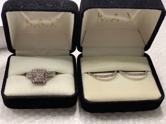 2ct engagement diamond ring and bands set