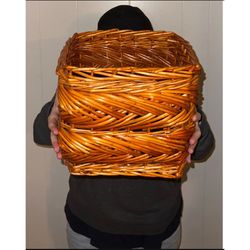 Vintage Woven Basket 10" x 10" Item Storage Decoration Southwestern Display