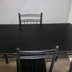 Black Table With 2 Chairs