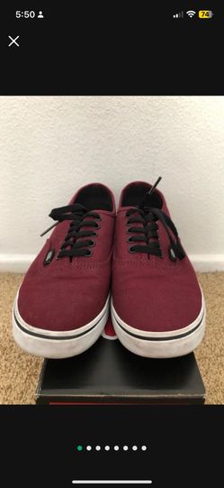BURGUNDY VANS AUTHENTIC SHOES (SIZE 6.5 W/ 5 M)