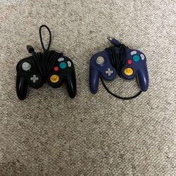 2 Original Nintendo GameCube Controllers – Black & Indigo (Used)