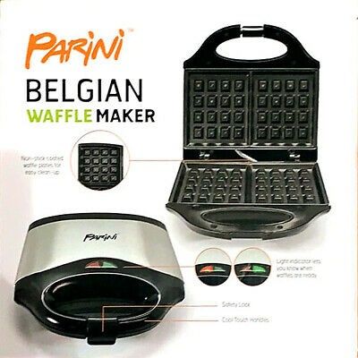 Parini Cool-Touch Belgian Roast Waffle Baker Maker AK-C008 Silver