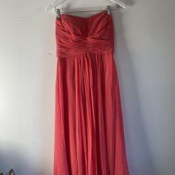 Strapless Coral Gown