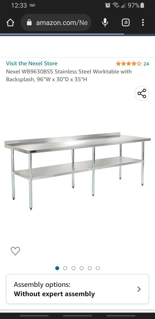 8 Ft Stainless Steel Prep Table Used But Great Condition 