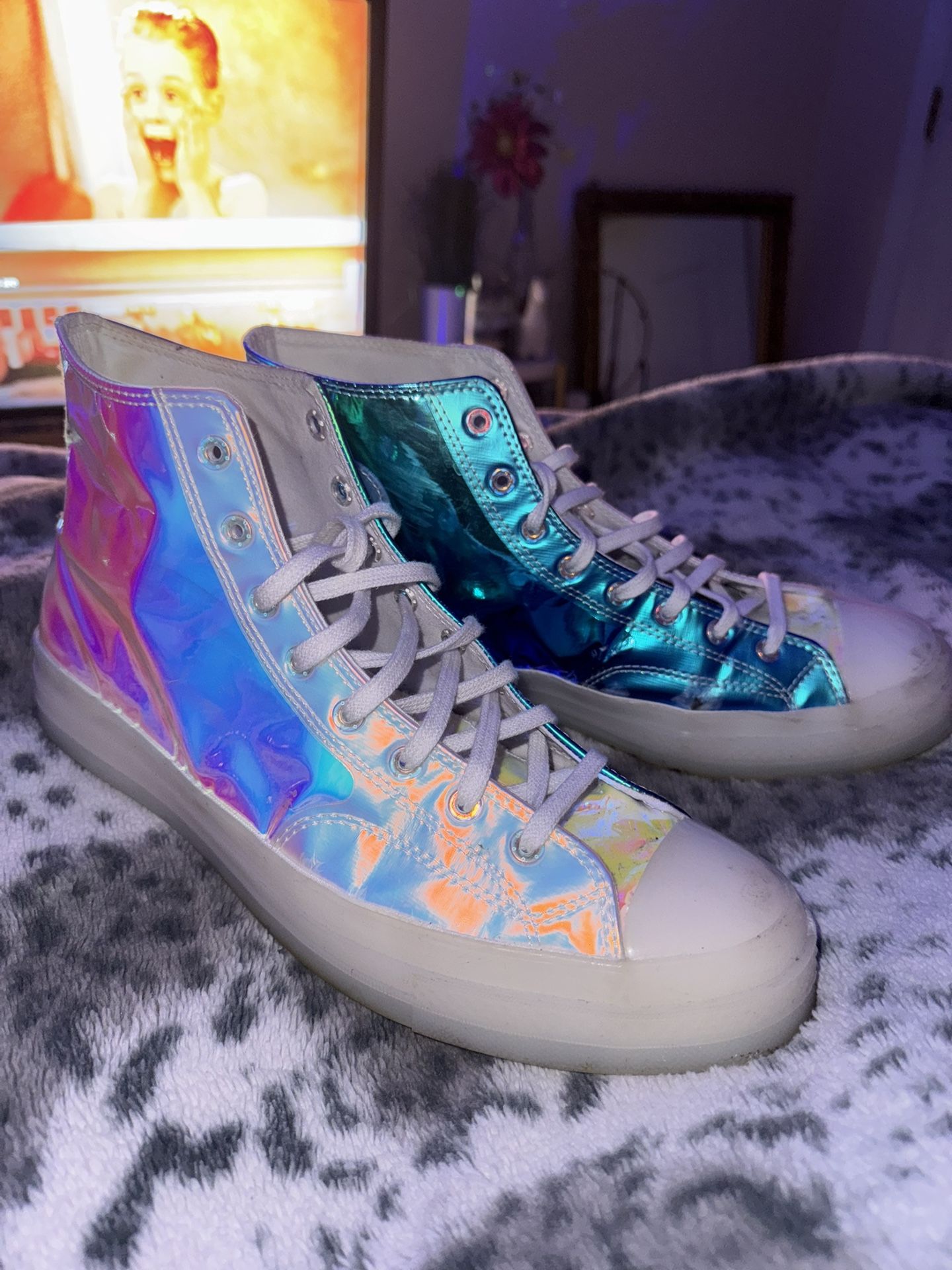 Iridescent High Top Converse