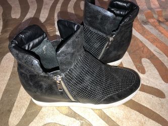 Sneakers-Booties Black Wedge