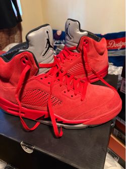 Jordan 5 red suede size 13