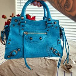 Peacock Blue Motorcycle Purse