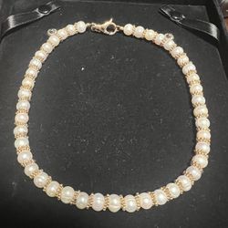 Antique Pearls Italian Bronze Clasp 