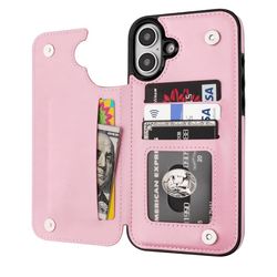 Case with Card Holder, PU Leather Kickstand Card Slots Case, Double Magnetic Clasp for Iphone 16plus