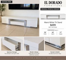 White TV Stand – High Gloss 79"
