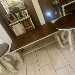 Set Farmhouse coffee Table And 2 Side Tables