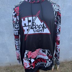 PreOwned Rare Hawaii's Finest X Coors Light Pullover Hoodie Jacket Black Men's L