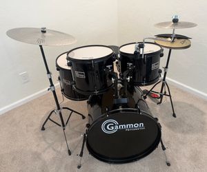 Gammon complete 5 piece drum set Zildjian hihat cymbals new quiet ride stands throne $265 cash 2401 n Euclid ave Upland 91784