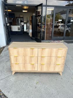 New 54” Wooden 6 Drawers Dresser Wardrobe Closet (Assmembly Require)