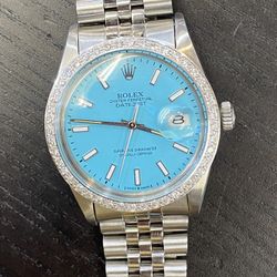 Rolex Tiffany & Co 36mm Datejust Diamond Bezel Buy Sale Trade Box Papers Omega Patek Cuban Silver Scrap Gold Diamonds Rings Watches 
