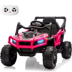 12V Kids Ride On Truck, Remote Control, LED Lights  (Pink) NEW