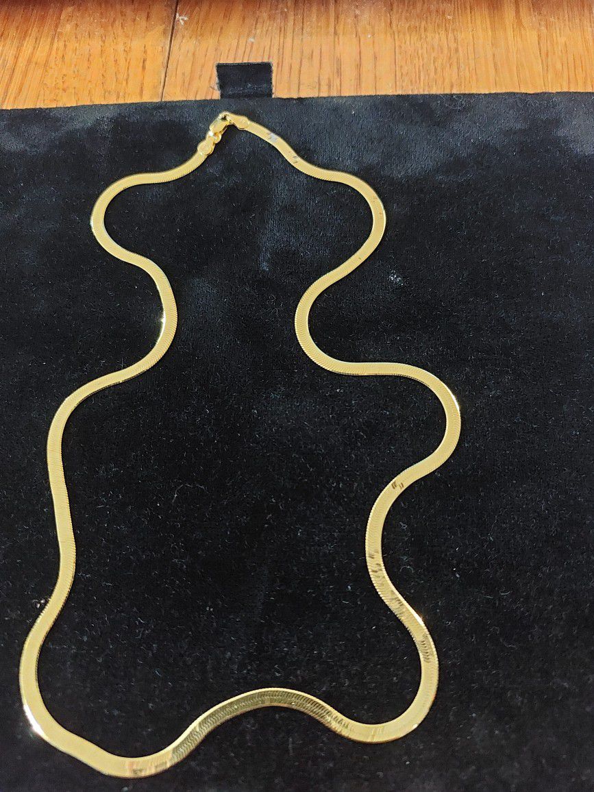 Gold Plated Flex Herringbone 3.2mm Chain 18"