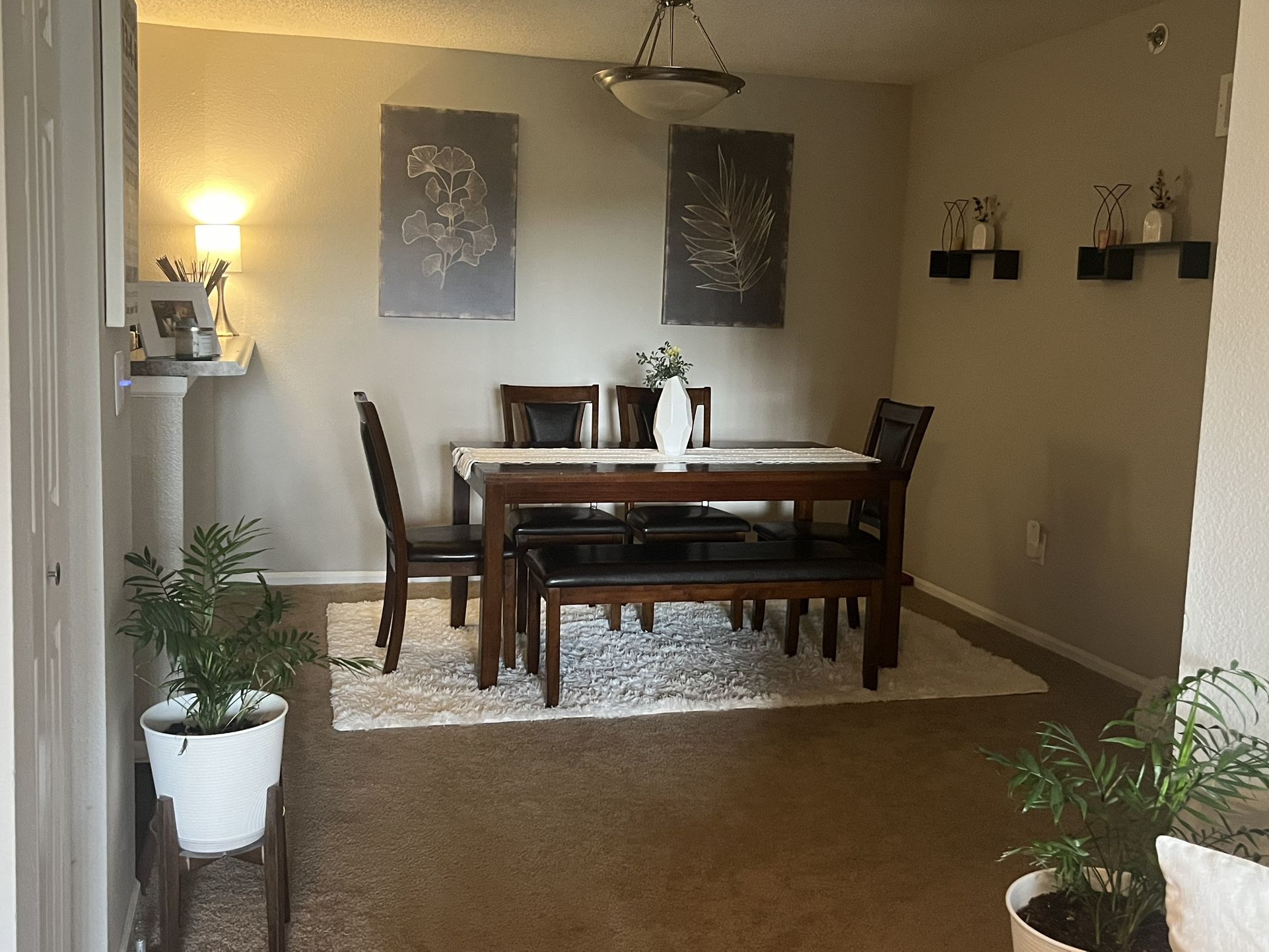 Dining Room Table With 4 Chairs And Bench & Living Room Furniture